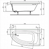 Акриловая ванна Ideal Standard Hotline Offset K275701 160x90 правая