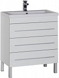 Тумба под раковину Aquanet Верона 75 белый (напольная 3 ящика) 00178254