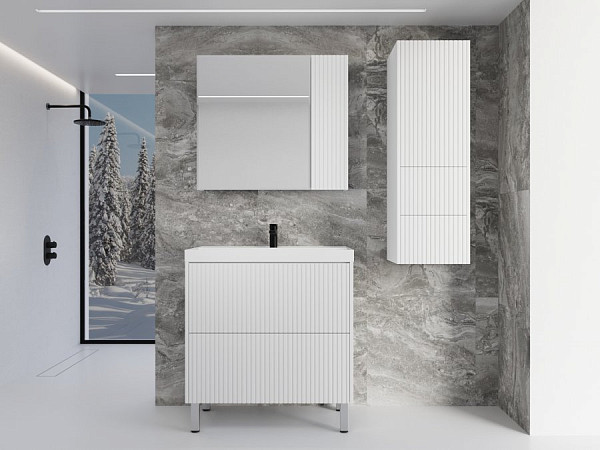 Тумба с раковиной Style Line Стокгольм 60 напольная белый софт