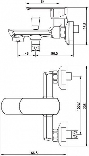 Смеситель для ванны с душем Aquanet Cinetic AF120-20С AF120-20С