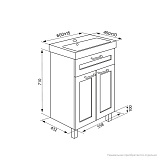 Тумба напольная, 60 см, белая/под дерево, New Sena, IDDIS, NSE60W2i95