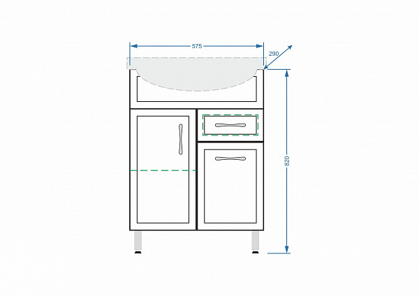 Тумба "Концепт 60", 1 ящ., Эрика 60