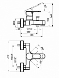 Смеситель для ванны с коротким изливом AZARIO TEVIS, хром (AZ-15490501)