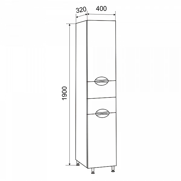 Пенал Emmy Милли 40 с корзиной (Левый)