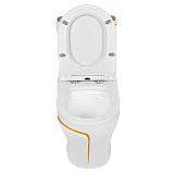 Унитаз -моноблок EY-9001G, сиденье с микролифтом, белый/золото