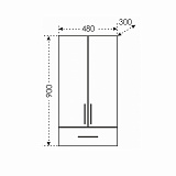 Подвесной шкаф над стиральной машиной Дублин 48/90 Санта 423002