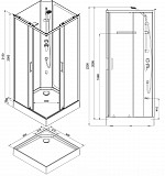 Душевая кабина Aquanet Passion S 2.0 90x90, прозрачное стекло 00263869