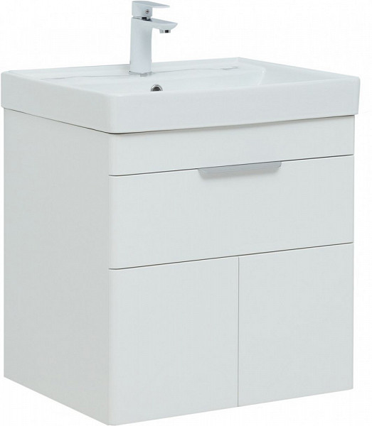 Тумба под раковину Aquanet Ирис new 60 белый глянец (1 ящик, 2 дверцы) 00310148