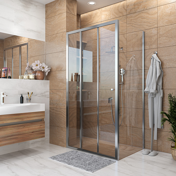 Душ.ограждение GR-D100-P80 Falcon (100*80*190) прямоугольник, раздвижная дверь из двух частей 2 мест