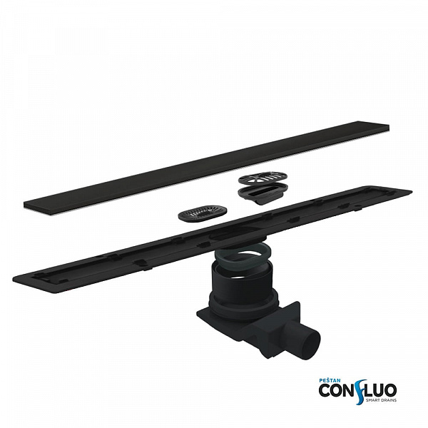 Душевой лоток Pestan Confluo Frameless Line 300 Black Glass