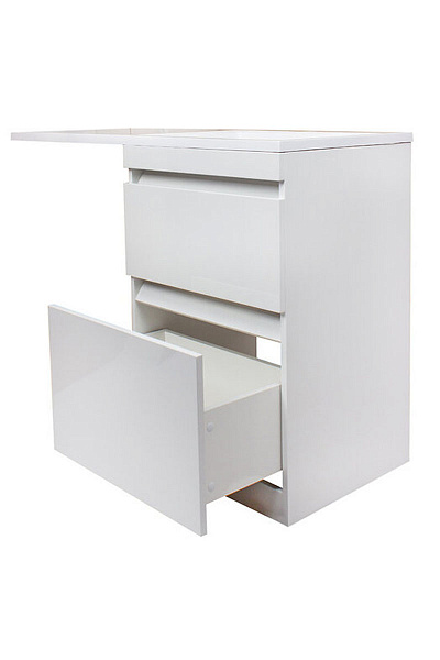 Тумба напольная "Даллас 120", Люкс белая, под раковину, PLUS, ЭМАЛЬ