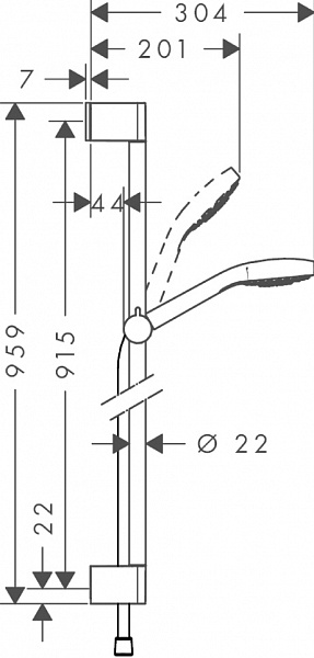 Душевой гарнитур Hansgrohe Croma Select S Vario Uni 26572400