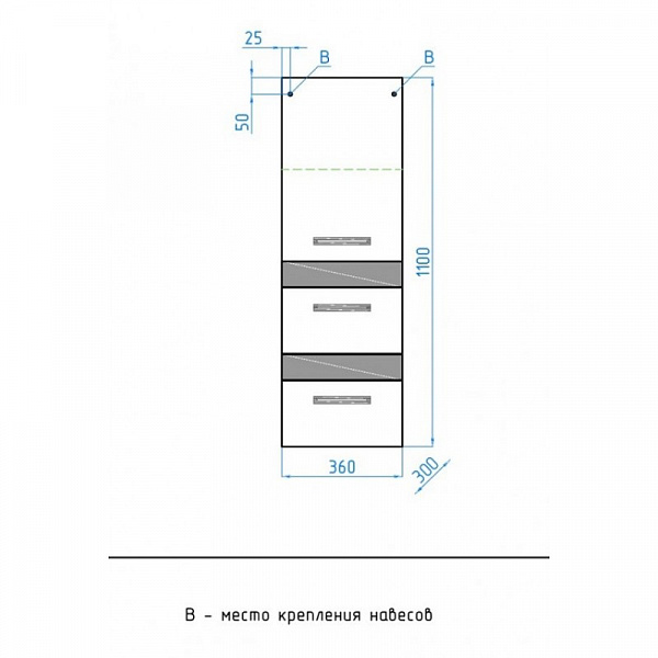 Шкаф-колонна Style Line Сакура 36х110