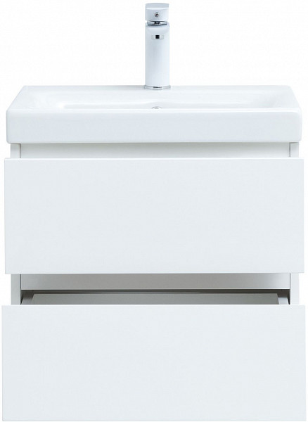 Тумба под раковину Aquanet Беркли 50 белый глянец (2 ящика) 00302347
