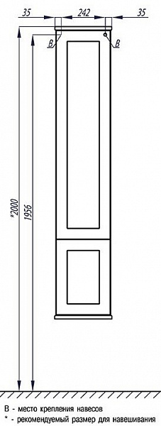 Шкаф-пенал Акватон Леон 31x160 1A186503LBPR0