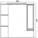 Зеркало-шкаф Акватон Эмили 105x111 1A008602EM01R правый с подсветкой