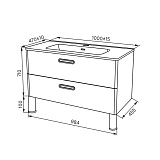 Тумба напольная, белая, 100 см, Brick, IDDIS, BRI10WFi95. Подходит ум. 0101000i28
