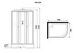 Душ.каб. NG-3324-14L (1200х800х2150) низкий поддон(26см) стекло МАТОВОЕ 4 места