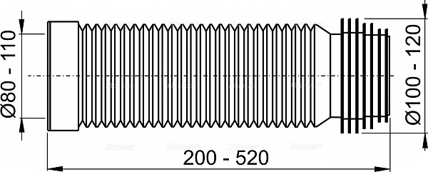 Гибкая подводка для выпуска унитаза AlcaPlast A97S