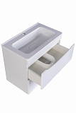 Тумба подвесная "Бергамо мини 60" (2 ящ.) Люкс антискрейтч белый, под раковину, PLUS