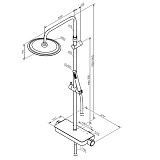 936750300 Scandinavian Pure душевая система с душевым ТМС смесителем полкой, чёрный