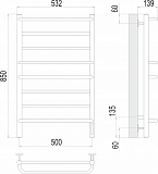 Евромикс П8 500х850 Электро (quick touch) Полотенцесушитель TERMINUS