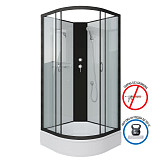 Душ.каб. NG-6703-14BK (800х800х2000) средний поддон(26см) стекло ПРОЗРАЧНОЕ черные профиля 4 места