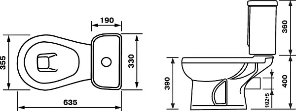Унитаз-компакт Оскольская керамика Дора Антивсплеск Комфорт, с микролифтом