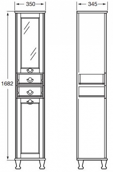 Шкаф - колонна Roca America Evolution L L дуб тёмный шоколад ZRU9302946