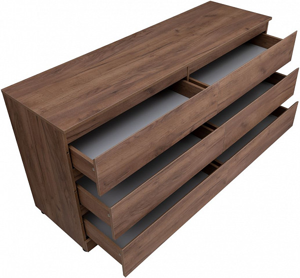 Комод Aquanet Сканди 1600x480 Дуб крафт (6 ящиков) 00302548