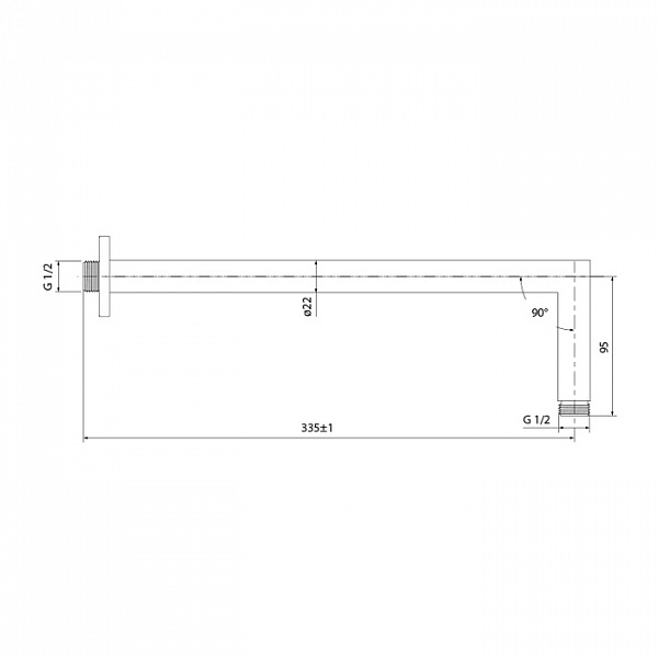 Кронштейн для верхнего душа, IDDIS, 001SB33i61