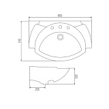 Раковина под тумбу Акватон - SEREL 80 1AX038WBXX000