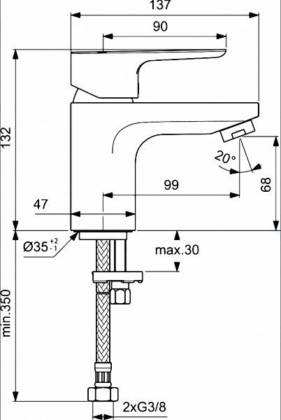 Смеситель Ideal Standard Ceraplan lll BC563AA для раковины