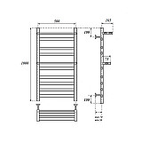 Полотенцесушитель электрический Point Артемида PN14150PE П8 500x1000 c 2 полками, левый/правый, хром