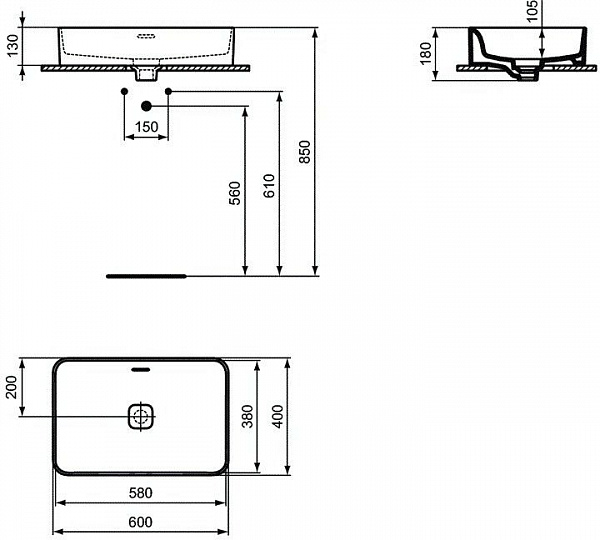 Раковина-чаша Ideal Standard Strada II 60 см T299901
