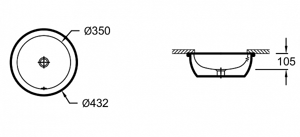 Встраиваемая раковина Jacob Delafon Vox 43,2х43,2 см EYM102-00