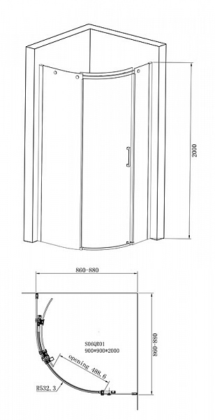Душевой уголок Jacob Delafon Contra E22R90R-GA