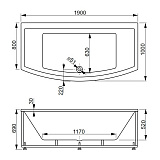 Акриловая ванна Vagnerplast Inspira 190х100 VPBA191INS2X-04
