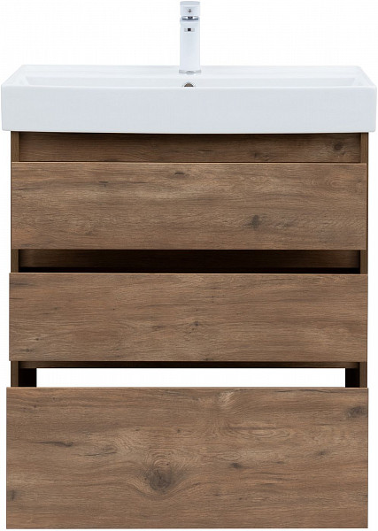Тумба под раковину Aquanet Nova Lite 75 дуб рустикальный (3 ящика) 00302474