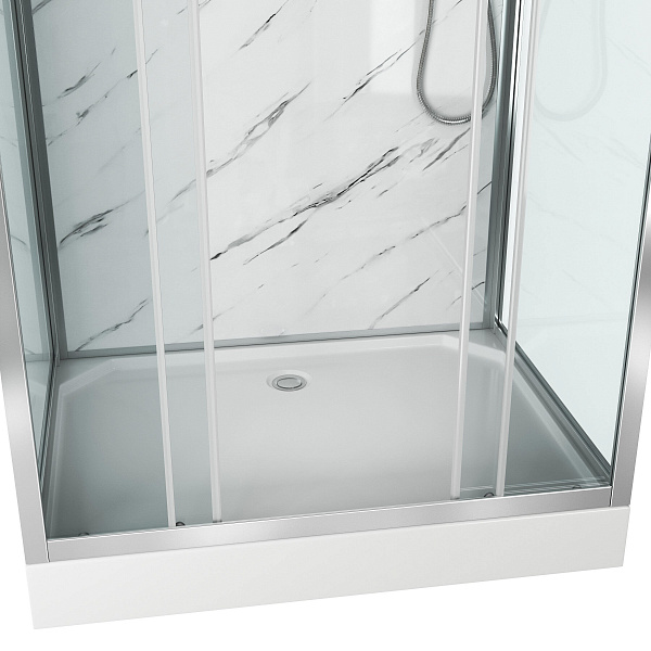 Душ.каб. NG-7772QM (1200x900х2100) низкий поддон стенки МРАМОР 4 места