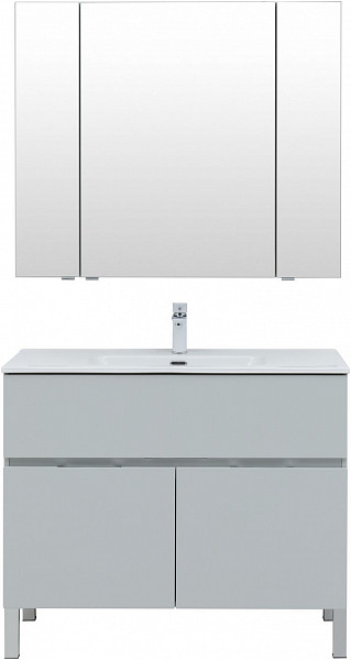 Мебель для ванной Aquanet Алвита New 100 1 ящик, 2 дверцы, серый 00273990