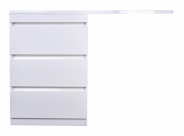 Тумба напольная Style line Даллас 140, 3 ящика, Люкс белая, под раковину