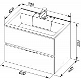 Тумба под раковину Aquanet Алвита 70 серый антрацит 00183992