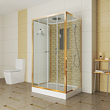 Душ.каб. NG-7772QG (1200x900х2100) низкий поддон стенки ЗОЛОТО 4 места