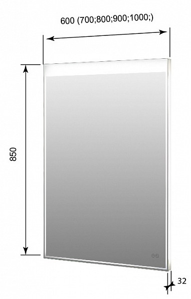 Зеркало Aquanet Палермо NEW 8085 LED 00249352