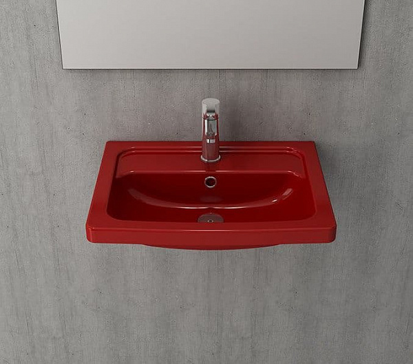 Раковина Taormina Pro накл, 57х43, 1 отв. смес, красная