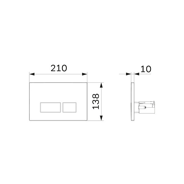 I047031 Pro S, клавиша для инсталляции пневматическая, пластик, матовый никель
