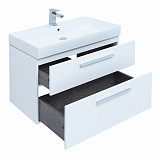 Тумба под раковину Aquanet Nova 85 белый глянец, 2 ящика 00249920