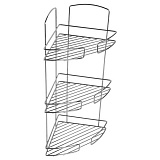 Полка трехъярусная угловая, проволока стальная, 11, Milardo, 111WC30M44