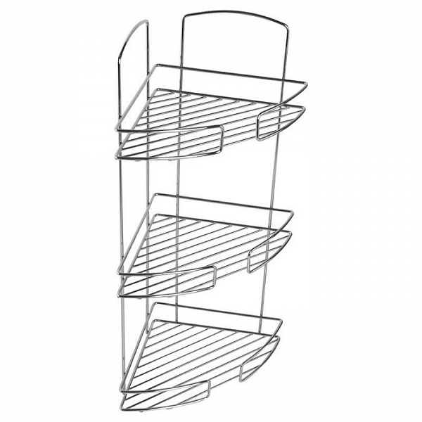 Полка трехъярусная угловая, проволока стальная, 11, Milardo, 111WC30M44